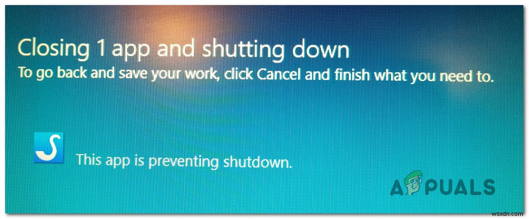 Khắc phục:Ứng dụng này đang ngăn chặn việc tắt máy 