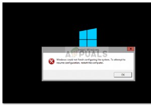 Khắc phục:Windows không thể hoàn tất cấu hình hệ thống 