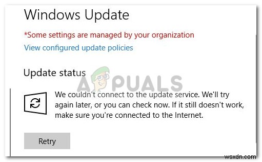 Khắc phục:Chúng tôi không thể kết nối với Dịch vụ cập nhật trên Windows 10 