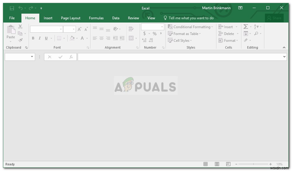 Khắc phục:Microsoft Excel 2016 mở trống trên Windows 10 