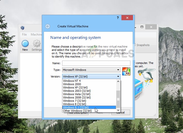 Khắc phục:VirtualBox không hiển thị Windows 10 (64-Bit) 