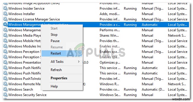 Khắc phục:Không thể kết nối với nhà cung cấp WMI trên Windows 10 