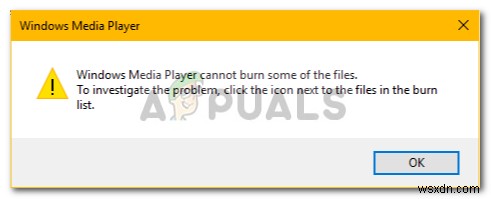 Khắc phục:Windows Media Player không thể ghi một số tệp 