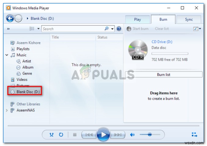 Khắc phục:Windows Media Player không thể ghi một số tệp 