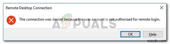 Khắc phục:Kết nối bị từ chối vì tài khoản người dùng không được phép đăng nhập từ xa 