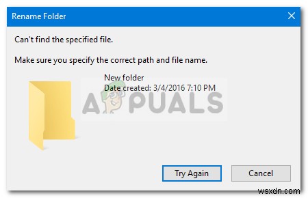 Khắc phục:Không thể đổi tên thư mục trên Windows 10 
