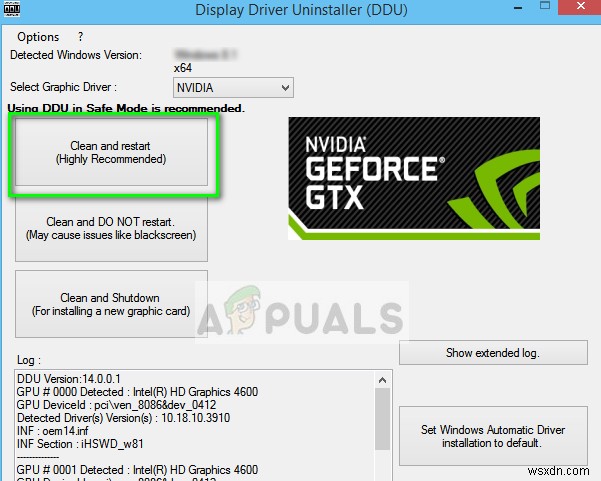 Khắc phục:GeForce Experience không thể truy xuất cài đặt 