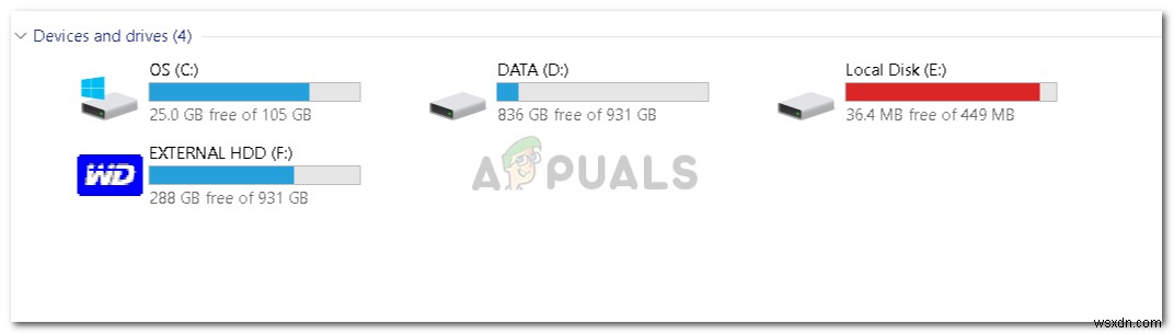 Khắc phục:Local Disk E Full trên Windows 10 