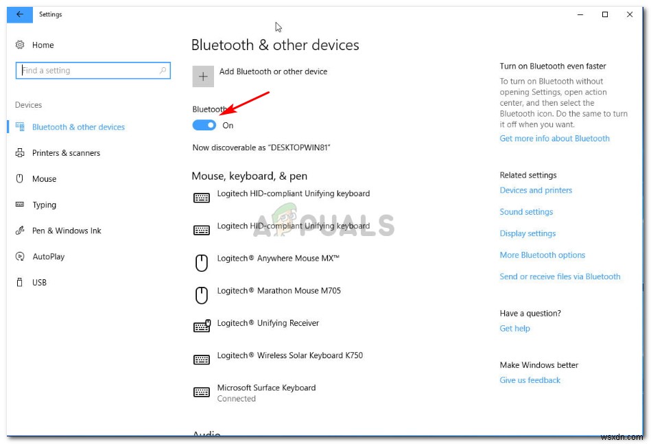 Khắc phục:Bluetooth không thể kết nối trên Windows 10 