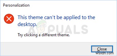 Khắc phục:Không thể áp dụng Chủ đề này cho Máy tính để bàn Windows 10 
