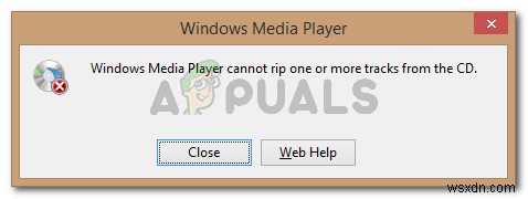 Khắc phục:Windows Media Player không thể trích xuất một hoặc nhiều bản nhạc từ đĩa CD 