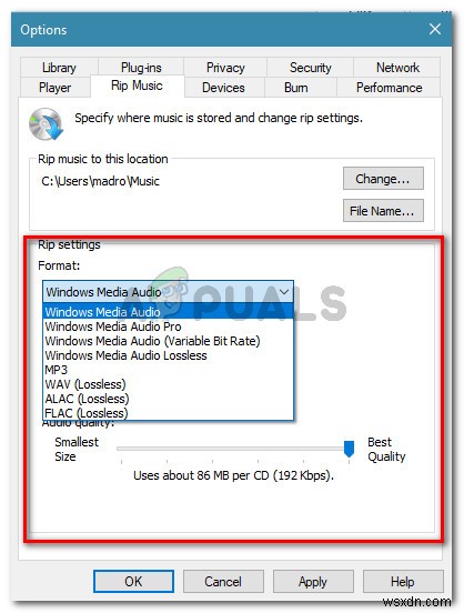 Khắc phục:Windows Media Player không thể trích xuất một hoặc nhiều bản nhạc từ đĩa CD 