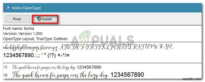 Khắc phục:Không có vẻ là một phông chữ hợp lệ 