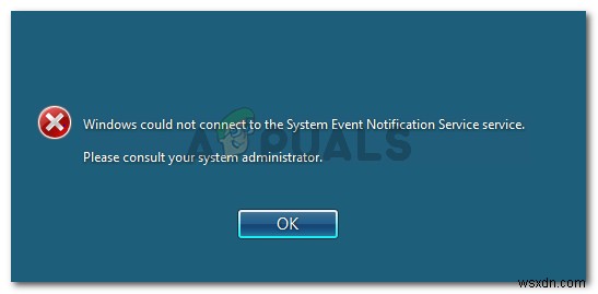 Khắc phục:Windows không thể kết nối với dịch vụ thông báo sự kiện hệ thống 