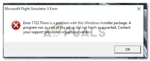 Khắc phục:Lỗi trình cài đặt Windows 1722 