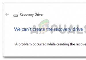 Khắc phục:Đã xảy ra sự cố khi tạo ổ đĩa khôi phục 