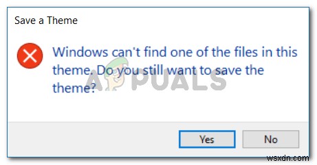 Khắc phục:Windows không thể tìm thấy một trong các tệp trong chủ đề này 