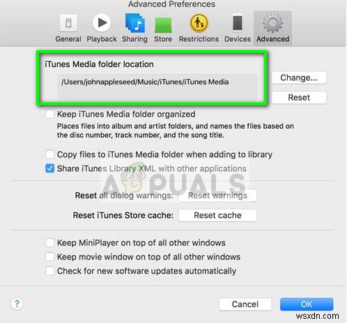 Khắc phục:iTunes Không thể định vị Thư mục Cấu hình CD 