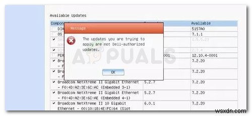 Cách khắc phục  Bản cập nhật bạn đang cố gắng áp dụng không phải là bản cập nhật do Dell ủy quyền  