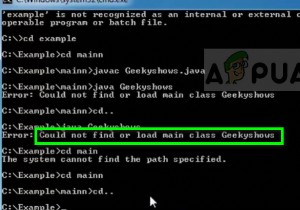 Khắc phục:Không thể tìm thấy hoặc tải lớp chính 