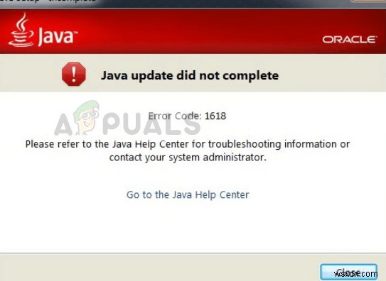 Cách sửa mã lỗi Java 1618 