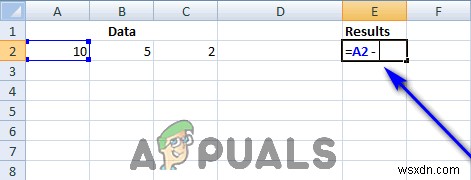 Cách thực hiện phép trừ trong Excel 