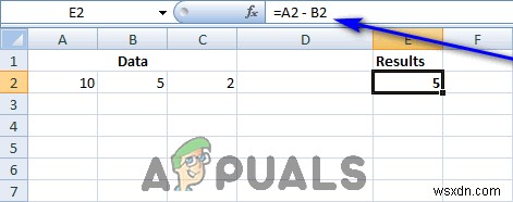 Cách thực hiện phép trừ trong Excel 