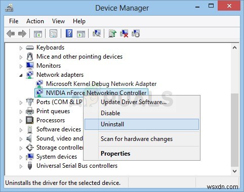 Khắc phục:Bộ điều khiển mạng NVIDIA nForce không hoạt động 