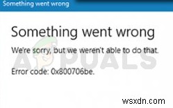Khắc phục:Lỗi cập nhật Windows 10 0x800706be 