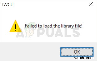 Khắc phục:TWCU.EXE không tải được tệp thư viện 