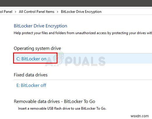 Cách bật hoặc tắt BitLocker cho Ổ đĩa hệ thống trên Windows 10 