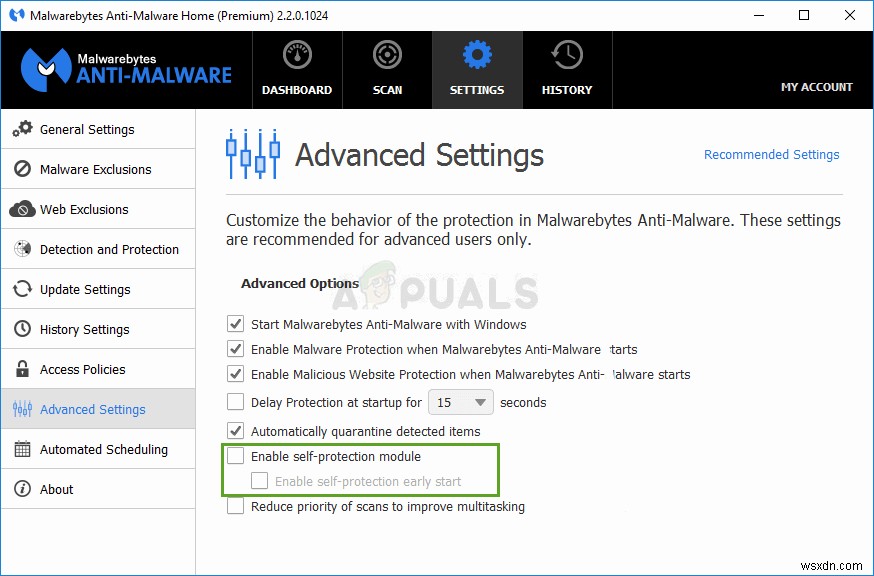 Khắc phục:Đã tắt các lớp bảo vệ thời gian thực Malwarebytes 