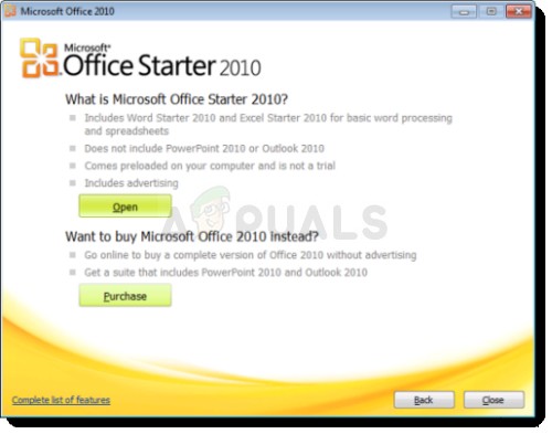 Khắc phục:Không mở được Microsoft Word Starter 2010. Thử lại hoặc sửa chữa sản phẩm trong Bảng điều khiển 