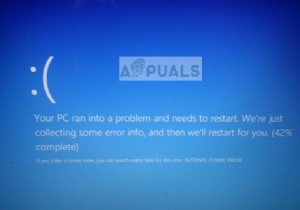 Khắc phục:INTERNAL_POWER_ERROR BSOD 