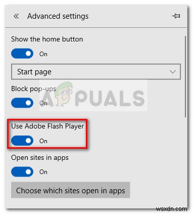 Cách bật hoặc tắt Windows 10 Flash Player trên Microsoft Edge 
