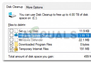 Khắc phục:Disk Cleanup Bug 3,99 TB được Windows Updates sử dụng 