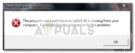 Khắc phục:sqlite3.dll bị thiếu đối với máy tính của bạn