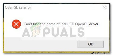 Khắc phục:Không thể tìm thấy tên của trình điều khiển Intel ICD OpenGL 