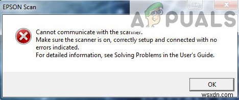 Khắc phục:Máy quét Epson không thể giao tiếp với Máy quét 