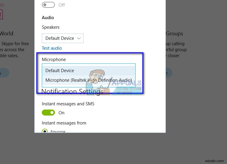 Khắc phục:Micrô Skype không hoạt động 