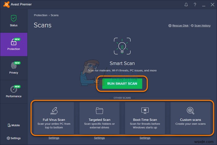 Khắc phục:aVast không thể khởi động tường lửa 