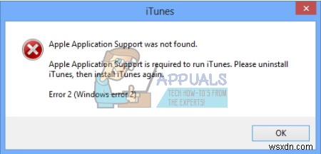 Khắc phục:Không tìm thấy Hỗ trợ ứng dụng của Apple 
