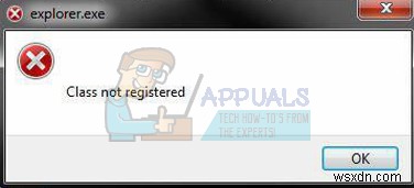Khắc phục:Lớp Lỗi Explorer.exe Chưa được Đăng ký 