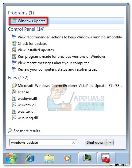 Khắc phục:Trình cài đặt độc lập của Windows Update bị kẹt khi Tìm kiếm bản cập nhật 