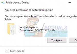 Khắc phục:Bạn yêu cầu quyền từ TrustedInstaller 