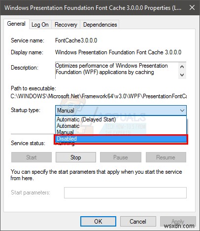 Khắc phục:PresentationFontCache.exe Sử dụng CPU hoặc MEMORY cao 