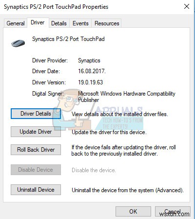 Khắc phục:Bản cập nhật Windows 10 loại bỏ trình điều khiển bàn di chuột của Asus 