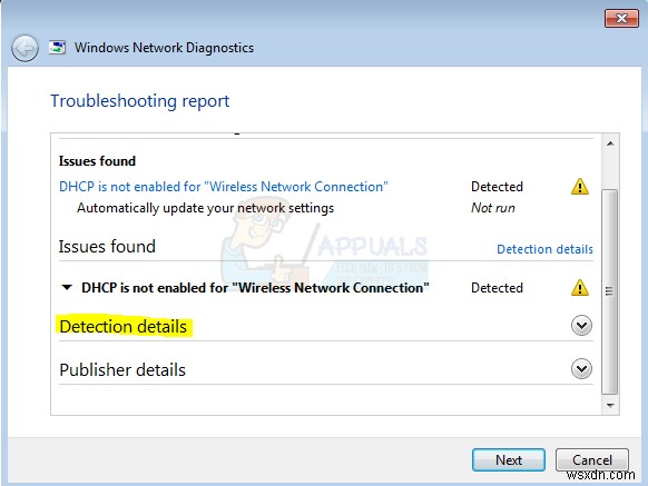 Khắc phục:DHCP không được kích hoạt cho Wifi 