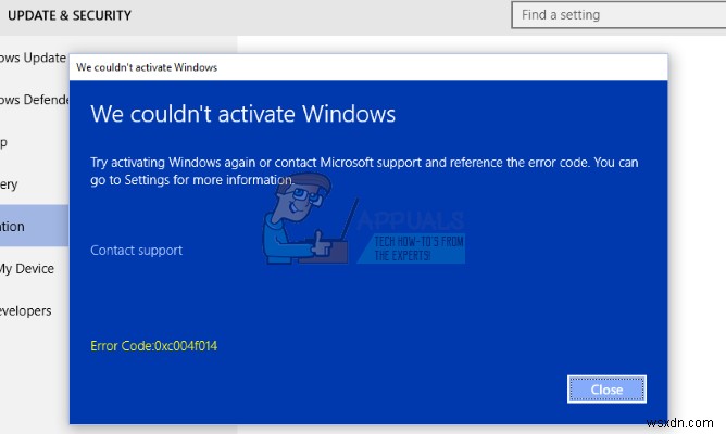 Cách khắc phục lỗi 0xc004f014 trong khi kích hoạt trên Windows 10 