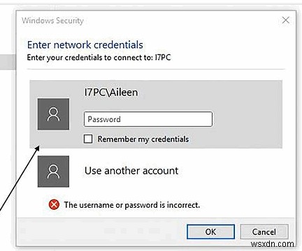 Khắc phục:Nhập cửa sổ bật lên thông tin đăng nhập mạng trên Windows 10 
